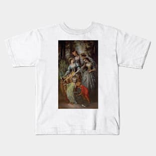 The Empress Eugenie and Her Attendants by Adolphe Monticelli Kids T-Shirt